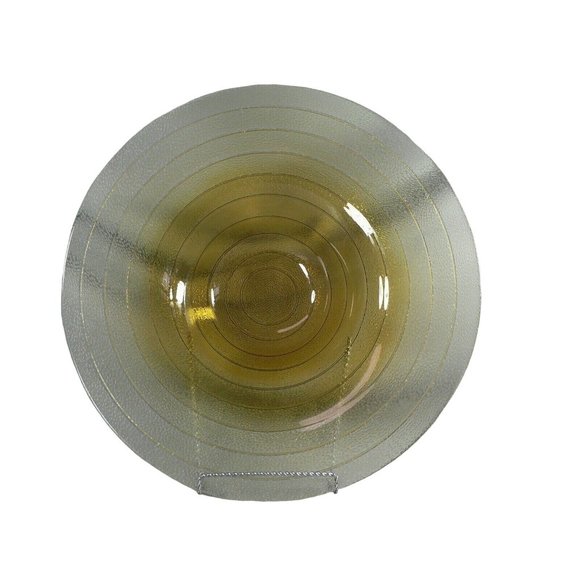 Table Centerpiece Decorative Bowl Art Glass Large Amber Gradient Colors 17.5" - Picture 3 of 10